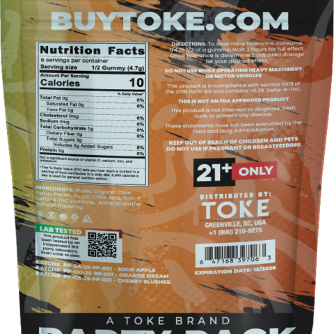 Render of Potent P by TOKE Party Pack Sativa Back