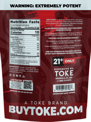 Render of Potent P by Toke Strawnana Back of bag